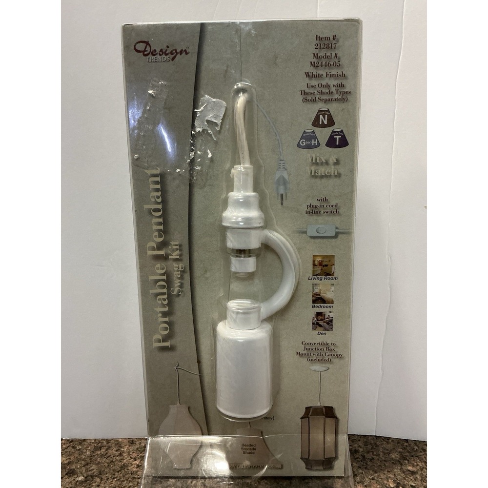 Design Trends-NEW Portable Pendant‎ Swag Kit, White, Switch, Item #212817